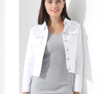 White Denim Jacket-Jean Jackets-Arimonz-Arimonz