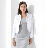 White Denim Jacket-Jean Jackets-Arimonz-Arimonz