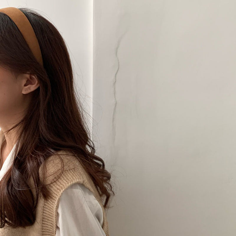 Wide-brimmed Fabric Hairband Sweet Headband Press Hair Hairband-Hair Accessories-Arimonz-grid coffee-Arimonz