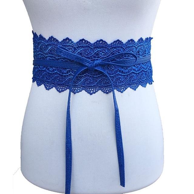 Wide Corset Lace Belt-Belts-Arimonz-Blue-Arimonz