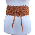 Wide Corset Lace Belt-Belts-Arimonz-Camel-Arimonz
