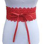 Wide Corset Lace Belt-Belts-Arimonz-Red-Arimonz