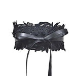 Wide Ladies Lace Waistband Belt-Belts-Arimonz-Black-Arimonz