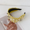 Wide Side Headband Mix Pearls Baroque Hairband Knot Headwear-Hair Accessories-Arimonz-Arimonz