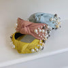 Wide Side Headband Mix Pearls Baroque Hairband Knot Headwear-Hair Accessories-Arimonz-Arimonz