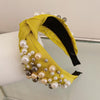 Wide Side Headband Mix Pearls Baroque Hairband Knot Headwear-Hair Accessories-Arimonz-yellow hairband B-Arimonz