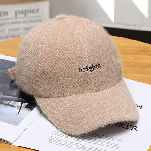 Windproof Cashmere Baseball Caps Trendy Velvet Winter Hats For Women-Women's Caps-Arimonz-Arimonz