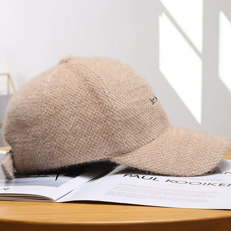Windproof Cashmere Baseball Caps Trendy Velvet Winter Hats For Women-Women's Caps-Arimonz-Arimonz
