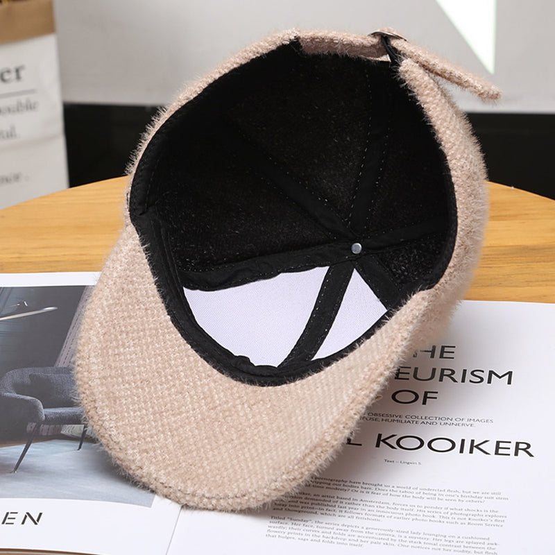 Windproof Cashmere Baseball Caps Trendy Velvet Winter Hats For Women-Women's Caps-Arimonz-Arimonz