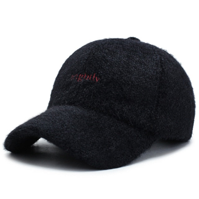 Windproof Cashmere Baseball Caps Trendy Velvet Winter Hats For Women-Women's Caps-Arimonz-Black-Arimonz