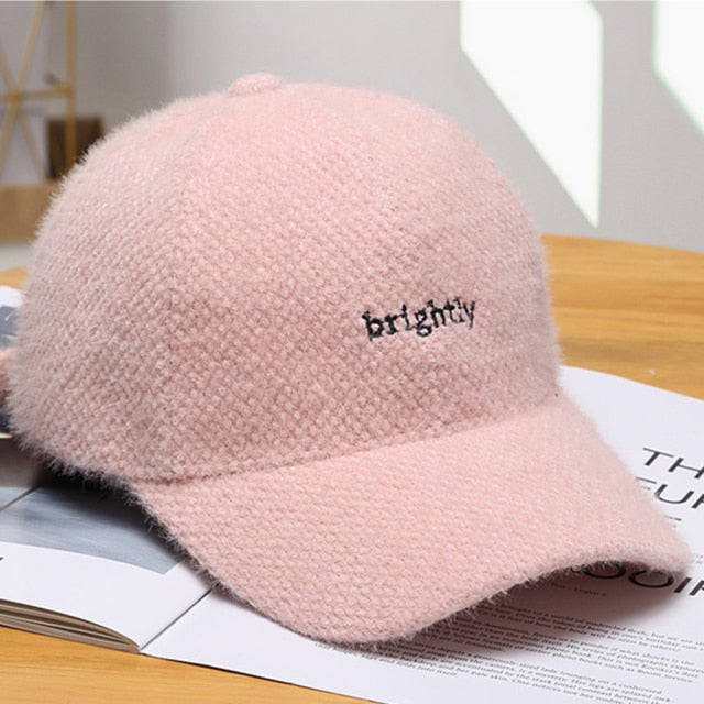 Windproof Cashmere Baseball Caps Trendy Velvet Winter Hats For Women-Women's Caps-Arimonz-Pink-Arimonz