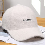 Windproof Cashmere Baseball Caps Trendy Velvet Winter Hats For Women-Women's Caps-Arimonz-White-Arimonz