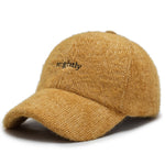 Windproof Cashmere Baseball Caps Trendy Velvet Winter Hats For Women-Women's Caps-Arimonz-Yellow-Arimonz