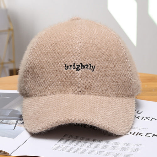 Windproof Cashmere Baseball Caps Trendy Velvet Winter Hats For Women-Women's Caps-Arimonz-Arimonz
