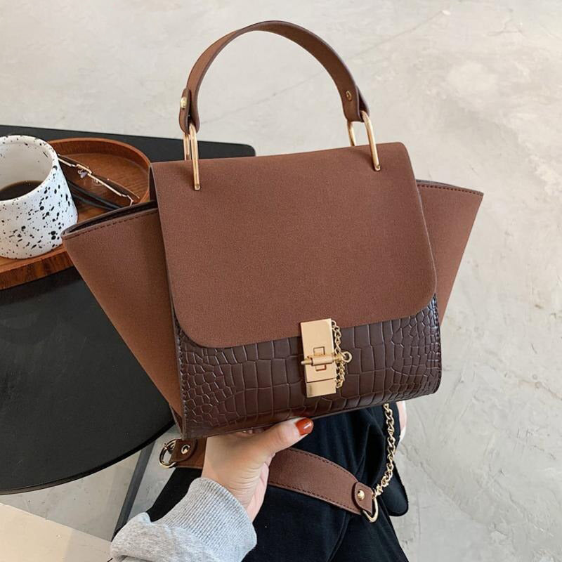 Wing Bag Woman Casual Crossbody Handbag Soft Surface Shoulder Bag-Handbags-Arimonz-coffee Crocodile-Arimonz