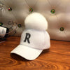 Winter Baseball Cap Women Rhinestone Letter Pompom Hip Hop Caps-Women's Caps-Arimonz-Arimonz