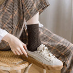 Winter Cashmere Wool Woman Socks Solid Retro Long Socks Crew Sock-Socks & Tights-Arimonz-Arimonz
