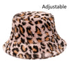 Winter Cow Leopard Faux Fur Fluffy Bucket Hats Women Outdoor Warm Hat-Bucket Hats-Arimonz-Arimonz