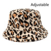 Winter Cow Leopard Faux Fur Fluffy Bucket Hats Women Outdoor Warm Hat-Bucket Hats-Arimonz-Arimonz