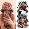 Winter Cow Leopard Faux Fur Fluffy Bucket Hats Women Outdoor Warm Hat-Bucket Hats-Arimonz-Arimonz