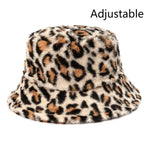 Winter Cow Leopard Faux Fur Fluffy Bucket Hats Women Outdoor Warm Hat-Bucket Hats-Arimonz-beige Leopard-Arimonz