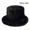 Winter Cow Leopard Faux Fur Fluffy Bucket Hats Women Outdoor Warm Hat-Bucket Hats-Arimonz-black-Arimonz