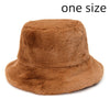 Winter Cow Leopard Faux Fur Fluffy Bucket Hats Women Outdoor Warm Hat-Bucket Hats-Arimonz-caramel-Arimonz