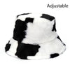 Winter Cow Leopard Faux Fur Fluffy Bucket Hats Women Outdoor Warm Hat-Bucket Hats-Arimonz-cow pattern A-Arimonz