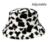 Winter Cow Leopard Faux Fur Fluffy Bucket Hats Women Outdoor Warm Hat-Bucket Hats-Arimonz-cow pattern B-Arimonz