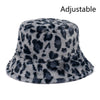 Winter Cow Leopard Faux Fur Fluffy Bucket Hats Women Outdoor Warm Hat-Bucket Hats-Arimonz-grey Leopard-Arimonz