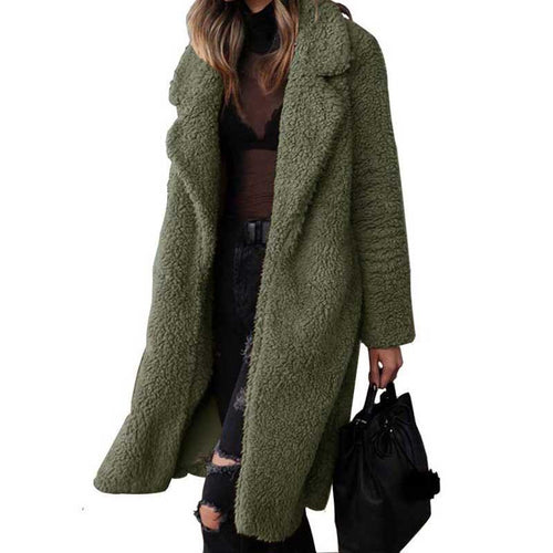 Winter Faux Fur Teddy Outwear Plush Overcoat For Women in Many Colors-Fuzzy Jackets-Arimonz-Arimonz