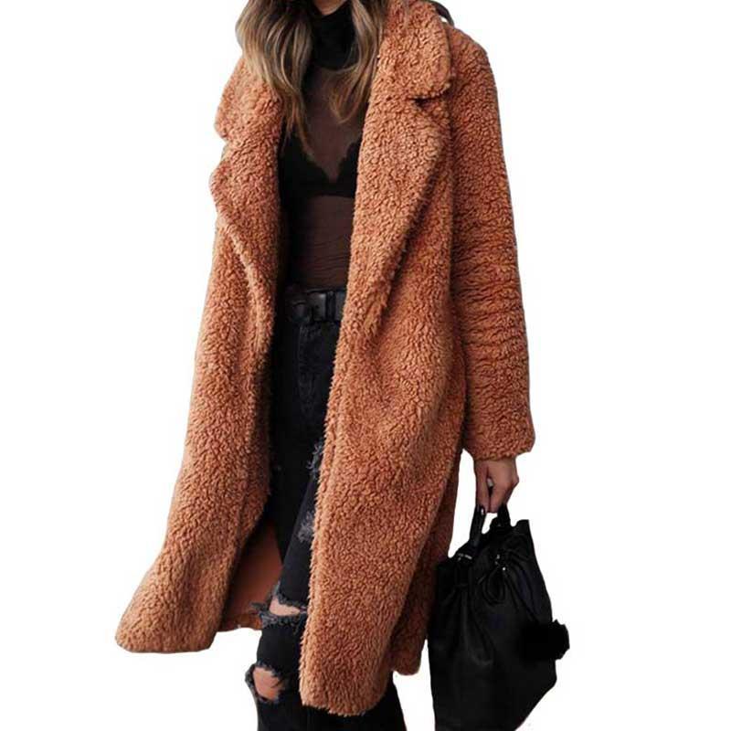Winter Faux Fur Teddy Outwear Plush Overcoat For Women in Many Colors-Fuzzy Jackets-Arimonz-Arimonz