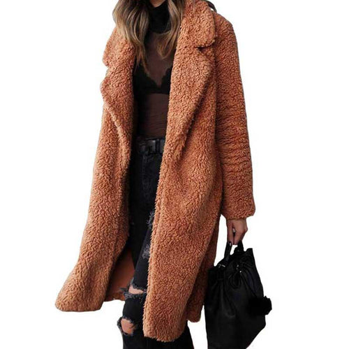 Winter Faux Fur Teddy Outwear Plush Overcoat For Women in Many Colors-Fuzzy Jackets-Arimonz-Arimonz