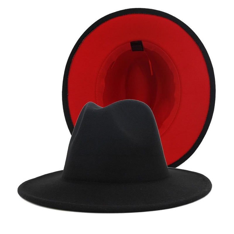 Winter Fedora Hats For Women Fashion Flat Wide Brim Wool Felt Hats-Winter Hats-Arimonz-Arimonz