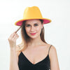 Winter Fedora Hats For Women Fashion Flat Wide Brim Wool Felt Hats-Winter Hats-Arimonz-Arimonz