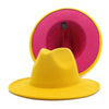 Winter Fedora Hats For Women Fashion Flat Wide Brim Wool Felt Hats-Winter Hats-Arimonz-Yellow Orange-Arimonz