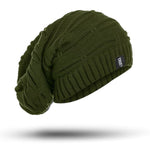 Winter Hat Long Size Knitted Cap High Quality Casual Beanie For Women-Winter Hats-Arimonz-Army Green-Arimonz