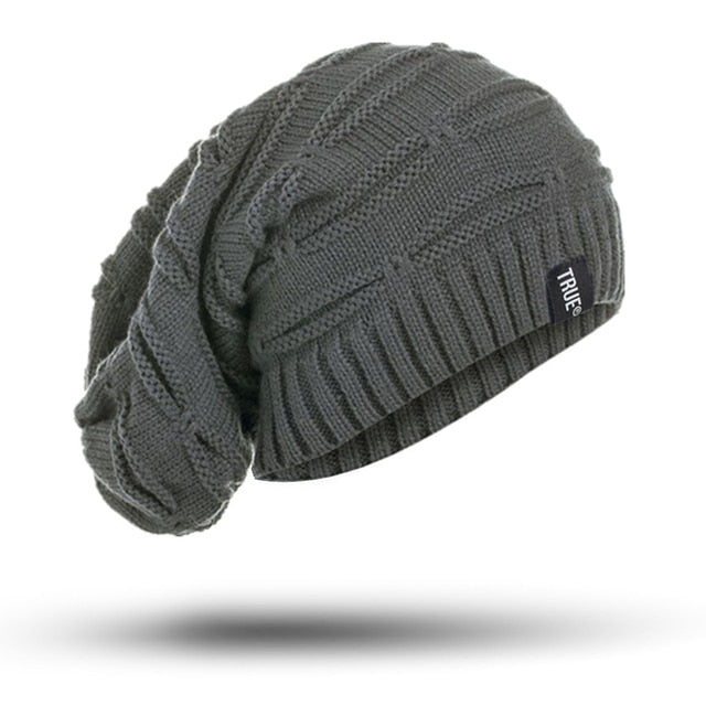 Winter Hat Long Size Knitted Cap High Quality Casual Beanie For Women-Winter Hats-Arimonz-Gray-Arimonz