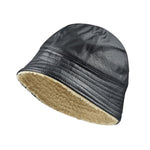 Winter Hats For Women Black PU Bucket Hat Streetwear Plus Velvet Caps-Bucket Hats-Arimonz-Arimonz