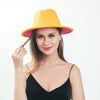 Winter Hats - Winter Fedora Hats For Women Fashion Flat Wide Brim Wool Felt Hats