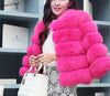 Winter Jacket Big Fluffy Artificial Faux Fur Coat Thick Warm Outerwear-Fuzzy Jackets-Arimonz-Fuschia Pink-S-Arimonz