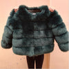 Winter Jacket Big Fluffy Artificial Faux Fur Coat Thick Warm Outerwear-Fuzzy Jackets-Arimonz-Green-S-Arimonz