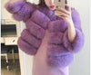 Winter Jacket Big Fluffy Artificial Faux Fur Coat Thick Warm Outerwear-Fuzzy Jackets-Arimonz-Purple-S-Arimonz