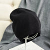 Winter Solid Color Real Cashmere Beanies Best Matched Beanies-Winter Hats-Arimonz-black-without pompom-Arimonz