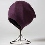 Winter Solid Color Real Cashmere Beanies Best Matched Beanies-Winter Hats-Arimonz-dark purple-without pompom-Arimonz