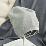 Winter Solid Color Real Cashmere Beanies Best Matched Beanies-Winter Hats-Arimonz-light grey-without pompom-Arimonz