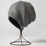 Winter Solid Color Real Cashmere Beanies Best Matched Beanies-Winter Hats-Arimonz-middle grey-without pompom-Arimonz