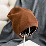 Winter Solid Color Real Cashmere Beanies Best Matched Beanies-Winter Hats-Arimonz-rust-without pompom-Arimonz