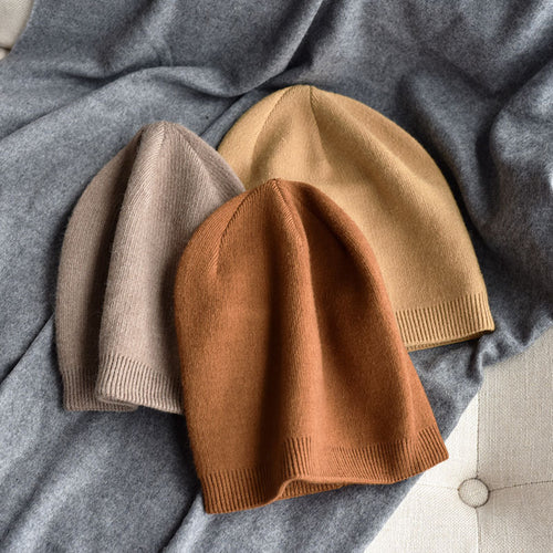 Winter Solid Color Real Cashmere Beanies Best Matched Beanies-Winter Hats-Arimonz-Arimonz