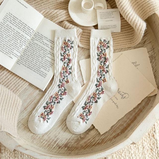 Winter Thick Keep Warm Woman Socks Cashmere Wool Thermal Cute Socks-Socks & Tights-Arimonz-White-Arimonz